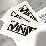 Black Die-Cut VINwiki Stickers in Envelope